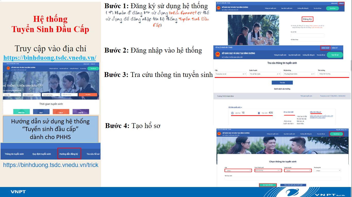 HƯỚNG DẪN ĐĂNG KÝ TUYỂN SINH LỚP 6 TRỰC TUYẾN NĂM HỌC 2022-2023